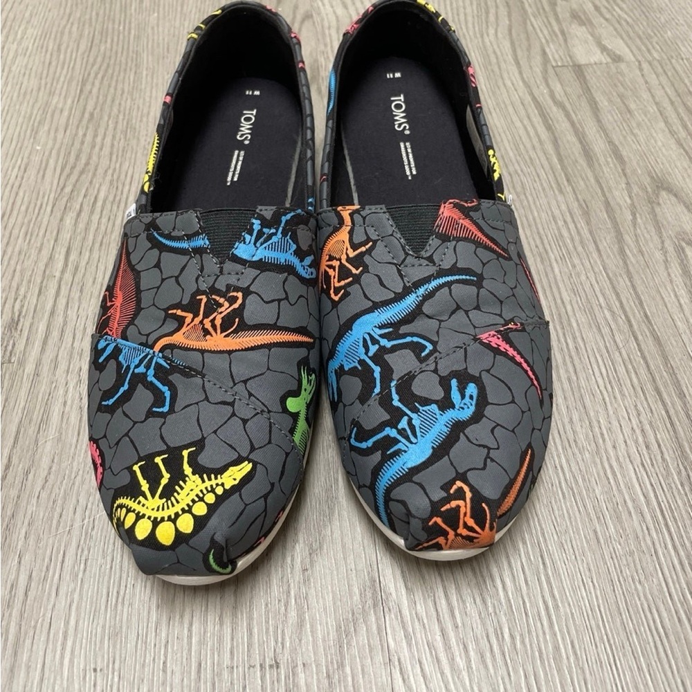 TOMS Kids Dinosaur Print Slip-On Shoes - Multicolor